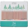 Tombow Ki-Monogatari Eco - Set di 24 matite colorate, pratica scatola di metallo, certificato PEFC a base di cera, confezione da 24 [CB-RS-24C]