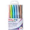 Pentel - Pennarello con punta simile a pennello "Brush Sign Pen", SES15C-12 Pochette de 6 pastello