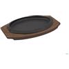ILSA Piatto a Servire, Ghisa, Ovale, Vassoio in Legno, cm 32x22