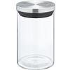 DRW Barattolo da cucina in vetro borosilicato da 700 ml e coperchio in acciaio inox 10 x 10 x 14 cm