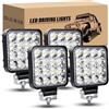 RIGIDON 4Pcs Mini Faro da lavoro led, 3.3 Pollici 48W Fari di profondità, Spot Luci di Lavoro a Led 12V 24V per Off Road Fuoristrada Auto Trattore Camion SUV ATV 4x4, 6000K Faretti Fendinebbia