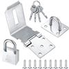 HAOCHEN Angolo Retto Lucchetto Hasp in Acciaio Inox, Chiavistello Porta con Lucchetto, 4 Pollici Chiusura Lucchetto Cancello Serratura per Camera da Letto, Garage, Armadio, Porta (argentato)