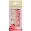 FunCakes Decorazioni di Zucchero Piccoli Fiori Mix Bianco e Rosa, Pronti all'Uso per la Decorazione di Torte, Facile per Cupcake, Muffin e Altro, Set e 64