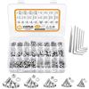 VIGRUE Set di 650 viti a esagono incassato M2 M3 M4 M5 M6, in acciaio inox 304, filettatura completa con dadi e rondelle in scatola assortimento