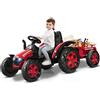 COSTWAY Trattore Elettrico per Bambini con Rimorchio, 2 in 1 Go Kart e Trattore per Bambini 3-8 Anni, con Telecomando e Cintura di Sicurezza a 2 Punti (Rosso)