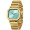 BERNY Orologio d'oro Orologio Classico Quadrato da Uomo 3ATM Impermeabile Orologi Analogici al Quarzo Orologi in Acciaio Inossidabile Cinturino Orologi Casual