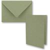 NEUSER PAPIER Set di 10 biglietti pieghevoli in carta kraft verde vintage con buste, formato DIN A6, 10,5 x 14,8 cm, verde, riciclaggio, biglietti pieghevoli, bianchi
