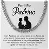 Bramart Regalo Padrino Uomo Collana Cubana in Acciaio Inox Lucidato di Altissima qualità Idea Regalo per lui Padrini - Cofanetto con DEDICA incluso