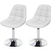 Mendler Set 2X sedie Sgabello HWC-A60 Design Moderno Sala Pranzo Ecopelle Bianco