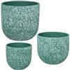 DRW Set di 3 vasi in ceramica verde menta 20 x 20 x 18 cm