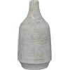 DRW Vaso Bottiglia da tavolo in Ceramica Bianco Rustico 15x15x28 cm