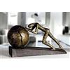 Casablanca modernes Design Casablanca Design Esclusiva scultura Heavy Ball in poly finitura bronzo, base nera, altezza 21,5 cm, lunghezza 37 cm