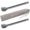 Navaris Set 2X Posate da Campeggio in Titanio - Posata Spork 2in1 Forchetta Cucchiaio Ultra Leggero per Camping Trekking Picnic - Custodia Inclusa