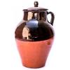 Colì Tegame Pignata Rustica con Coperchio, Tegame da Forno, Tegame Terracotta Marrone, Altezza 25