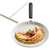 Navaris Padella Piatta Crêpes Ø 26 cm - Crepiera in Alluminio Antiaderente Manico 19 cm - Crepes Omelette Pancake - Piastra Professionale Cucina - con Spargitore Pastella - Crema