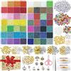 Dahudtin 44295pcs 56 Colori 2mm Perline per Braccialetti, per Bigiotteria Fai Da Te, per Collane, Set con 615 Perline, Lettere, Cordino