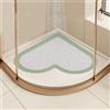 LY4U Tappetino Doccia Angolo Antiscivolo Antimuffa, 60x60 cm Tappetini Doccia a Forma di Cuore per Doccia Interno, Tappetini Bagno in PVC Asciugatura Rapida, Verde + Bianco