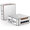 NiPoGi E2 Mini PC W-11 Pro,Ιntel Alder Lake-N97 (fino a 3,6 GHz), 16GB DDR4 1TB M.2 SSD Mini Desktop Computer 4K@60Hz Dual Display, HDMI 2.0, DP, Dual WiFi, Supporto VESA per scuola, ufficio