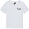 EA7 T-Shirt Casual Bianca da Bambino con Stampa Logo, 6 Anni