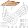 HAOCHEN 8 Pezzi Staffa per Mensola Triangolare, Staffe Supporti per Mensole a Parete Triangolare, Staffa per Tavolo a Muro 90 Gradi Angolo Retto per Mensole in Legno Galleggianti Libreria, 200x120mm bianco