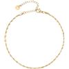 day berlin day.berlin cavigliera Twist da donna placcata oro 18k, cordoncino ritorto di base, 22+5cm regolabile, acciaio inox 316L, senza nichel e resistente all'acqua