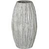 DRW Vaso da pavimento in ceramica in grigio chiaro rustico 28x28x50 cm