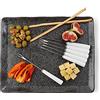 Holst Porzellan RT 333 Reactive Trend - Piatto da portata in porcellana, 33 cm, colore: Nero/Grigio