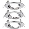 Paulmann 230V 51mm 93391 Lampada Set da 3 orientabile Tonda faretto dimmerabile Ferro Spazzolato Spot Metallo apparecchio da Incasso GU10