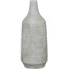 DRW Vaso Bottiglia da tavolo in Ceramica Bianco Rustico 15x15x37 cm