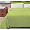 Passione per le tele Copriletto Estivo ACQUERELLO Made in Italy 100% Cotone Piquet savana. maculato 5 colori fresco, copridivano, copriletto, copritutto, telo arredo (matrimoniale, verde)
