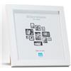 M MERCEO Piccola cornice quadrata 15 x 15 cm (1 pezzo) in bianco, minimalista e moderna, per foto e immagini. Include protezione in vetro acrilico, adatta come supporto da tavolo e da parete