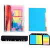 YHH Taccuino A5 Righe Quaderno ad Anelli con Divisori E Righello Diario Viaggio Donna Uomo Agenda Elegante Organizer Personale Ricaricabile Cover Morbido Idee Regalo Lavoro/Scuola/Ufficio Trasparente