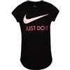 Nike T-Shirt Bambina Nera 36F245023 Nero 4-5 Anni