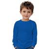 KINKIES Maglietta a maniche lunghe 100% cotone per bambini - Maglietta da cappotto per il freddo in colori, confortevole, morbida, liscia ed elegante, blu, 12 Anni