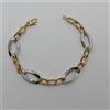 BRACCIALE DA DONNA A MAGLIA IN ORO BIANCO E GIALLO 18KT 750 7 GRAMMI (1084)