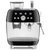 Smeg, Macchina da Caffè Espresso Manuale EGF03BLEU, con Macinacaffè Integrato, Thermoblock, 4 Livelli di Temperatura, Lancia a Vapore e Manometro, Serbatoio da 1 L, Dimensioni Compatte, 1350W, Nero