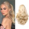 Cybelleza 30cm Coda Capelli Extension Coda di Cavallo Ricci Estensioni per Capelli Mossi Lunghi Corti Extension Clip Sintetici Ponytail Claw Posticci Ondulati Parruchino, Biondo sporco/Biondo