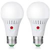 Elrigs Lampadina Crepuscolare Regolabile, LED E27 con Sensore di Luce, 7W Lampadine Bianca Fredda 6000K, Automatico On/Off, Confezione da 2
