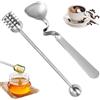 PHIEZC Cucchiaio per marmellata e cucchiaio per miele in acciaio inossidabile, cucchiaio per miele in 2 pezzi, dispenser per miele, cucchiaio per miele in acciaio inossidabile per marmellata, yogurt, miele