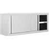 Goliraya Armadio da Cucina ad Ante Scorrevoli 120x40x50cm/ 90x40x50cm Armadietto Porta Attrezzi a Parete in Acciaio Inox Mobile da Cucina