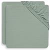 Jollein Lenzuolo elasticizzato Jersey 60x120cm - Verde cenere - 2 Pezzi