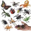 Litinliv 12 pezzi Grande Giocattolo Modello insetto, Plastica per Figure Gioco di Insetti, Realistici Bug Figure Giocattolo per Bambini