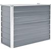 vidaXL Letto Rialzato Giardino in Acciaio Zincato 100x40x77 cm Grigio Fioriera