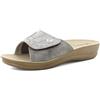 inblu Ciabatte Donna a Fascia Pitonata con Inserto Elastico, Chiusura Regolabile a Strappo, Plantare Anatomico, dal 35 al 41, Sandali, Argento, 36 EU