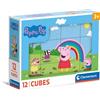 CLEMENTONI S.P.A. Clementoni 41195 Peppa Pig Pig 12 Cubi Puzzle