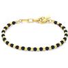 GAVU Bracciale da Uomo Dorato con Pepite Quadrate di Acciaio Inossidabile, Bracciale Onice Opaco