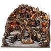Holyart Paese per presepe Napoletano con Forno ad Illuminazione ruscello in Movimento 55X60X60 cm