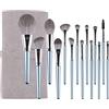 SruidyLady 14 pezzi pennelli make up blu, pennello make up professionali, set di pennelli per trucco per fondotinta, correttore, cipria, fard, ombretto, sopracciglia, makeup brush set con borsa cosmetica