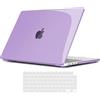 TECOOL Cover per MacBook Pro 14 Pollici M5 M4 M3 M2 M1 Pro Max 2021-2026, Custodia Rigida Protettiva Sottile in Plastica e Copritastiera UE, Cristallo Lilla