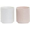 DKD Home Decor Vaso della marca Porcellana Rosa Bianco (14 x 14 x 15,5 cm) (2 Pezzi) (Riferimento: S3023966)